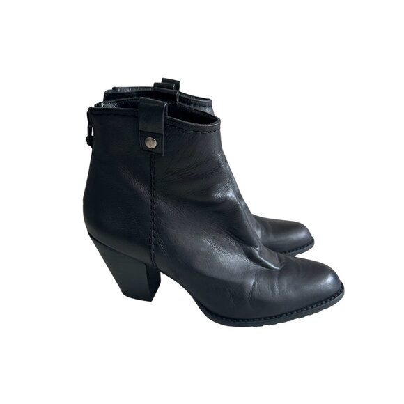 STUART WEITZMAN Black Leather Ankle Booties Boots Size 6.5 - Picture 4 of 10